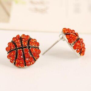 Basketball Rhinestone Stud Earrings